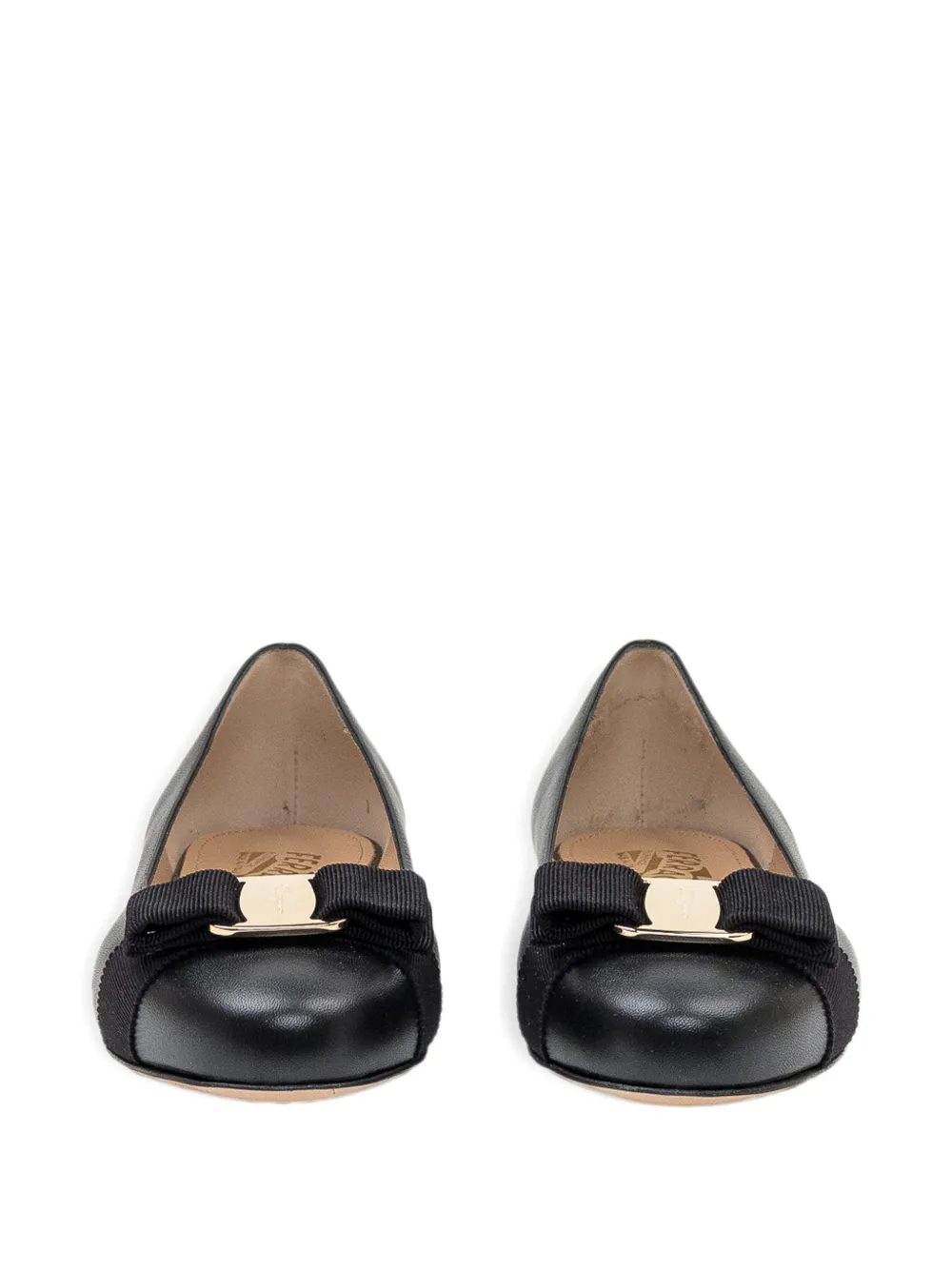 Ferragamo Varina bow-detail ballet flats Zwart