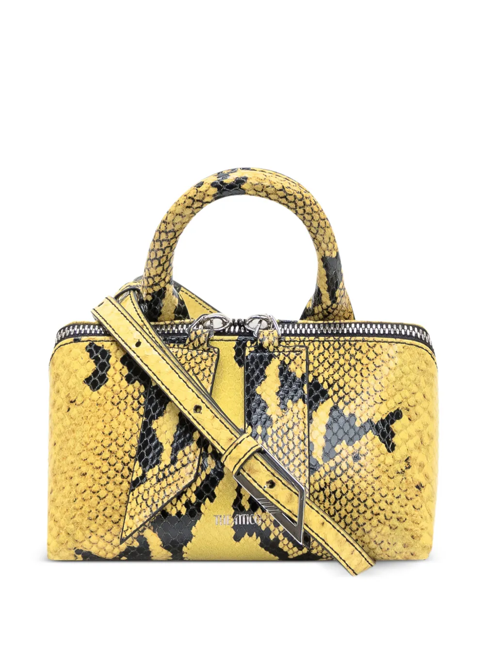 The Attico mini Friday snakeskin-effect tote bag - Giallo