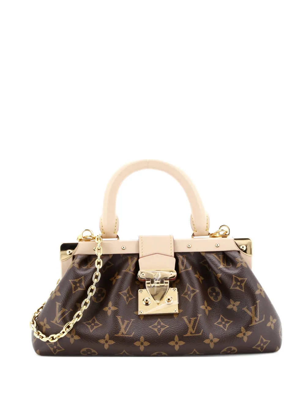 Louis Vuitton Pre-Owned Monogram Top Handle Frame Clutch Monogram Canvas satchel | Brown | Image 1