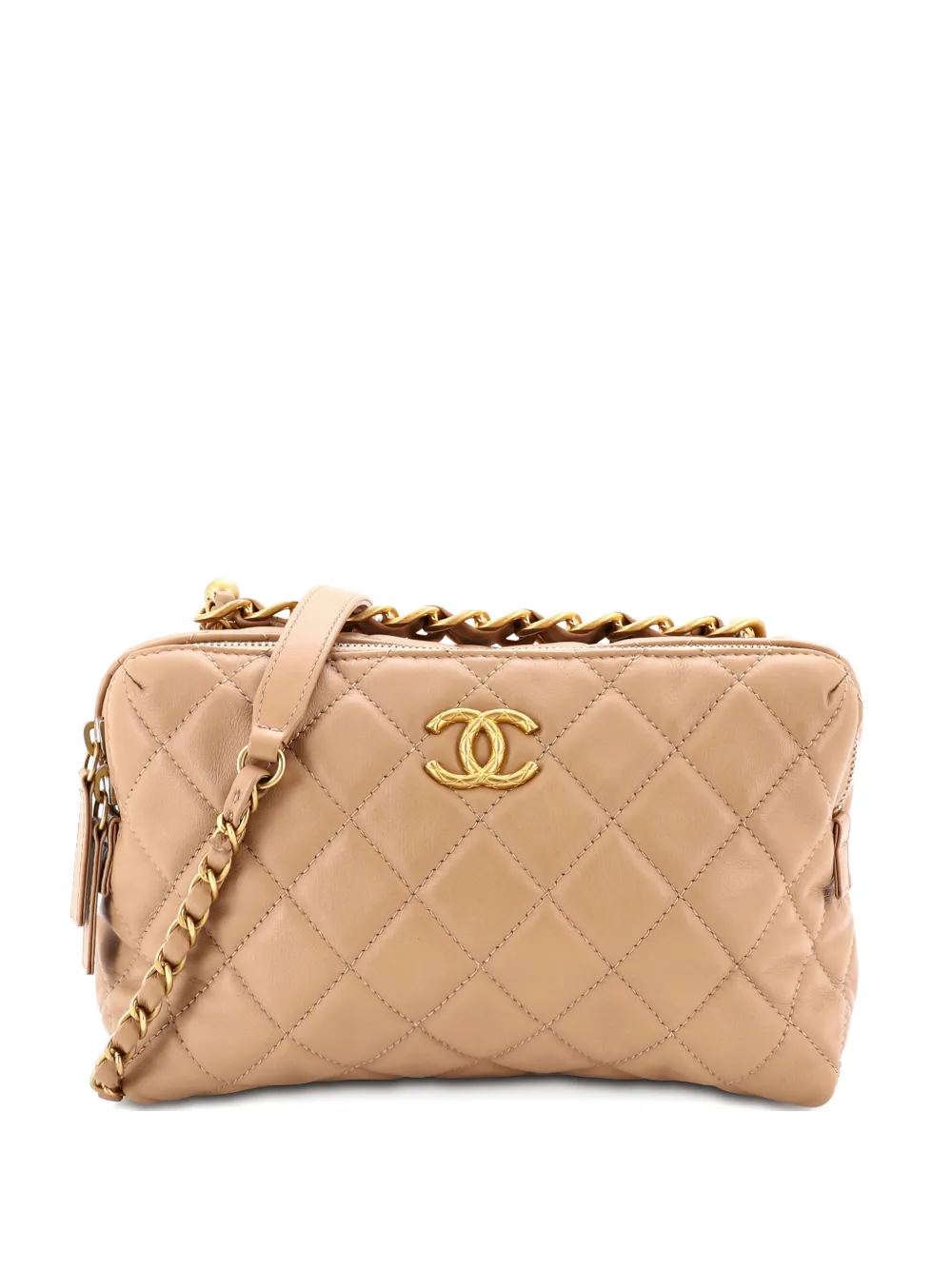 CHANEL Pre-Owned Bowling Bag Quilted Calfskin Small shoulder bag - Toni neutri