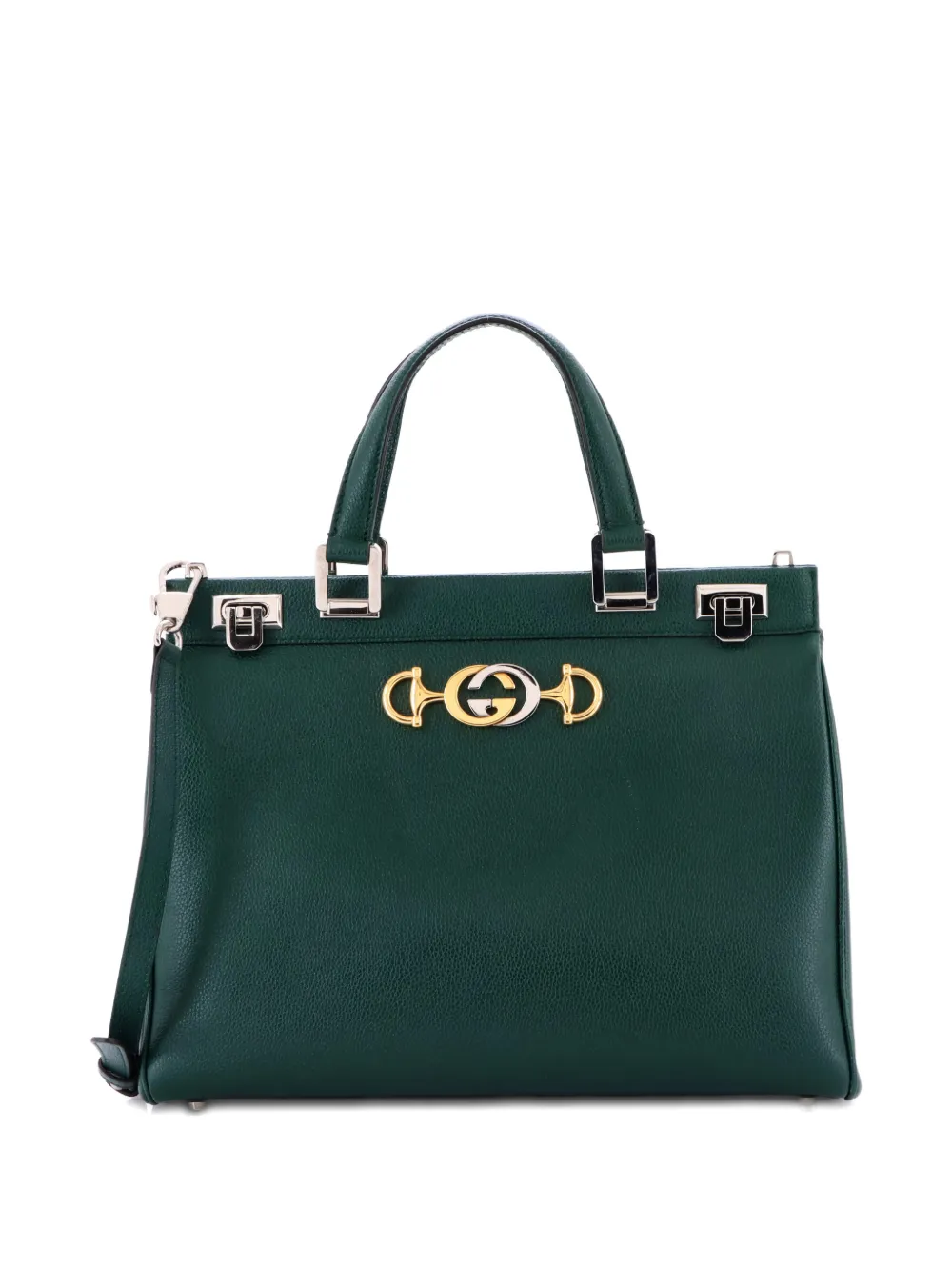 Pre-owned Gucci Zumi Top Handle Bag Leather Medium Satchel In Green