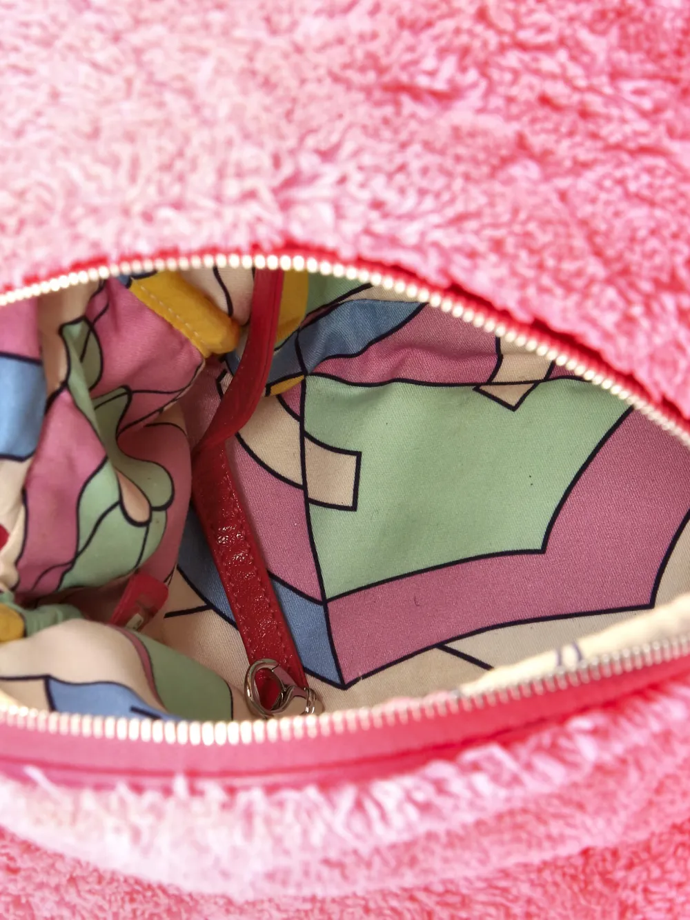 CHANEL Pre-owned Coco Beach Quilted Terry Cloth Small Backpack In Pink