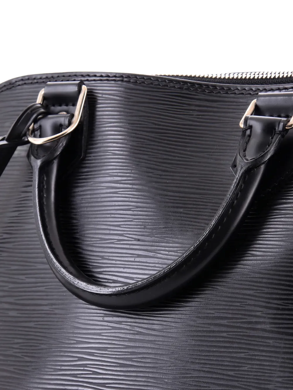 Pre-owned Louis Vuitton Alma Handbag Epi Leather Pm Satchel In Black