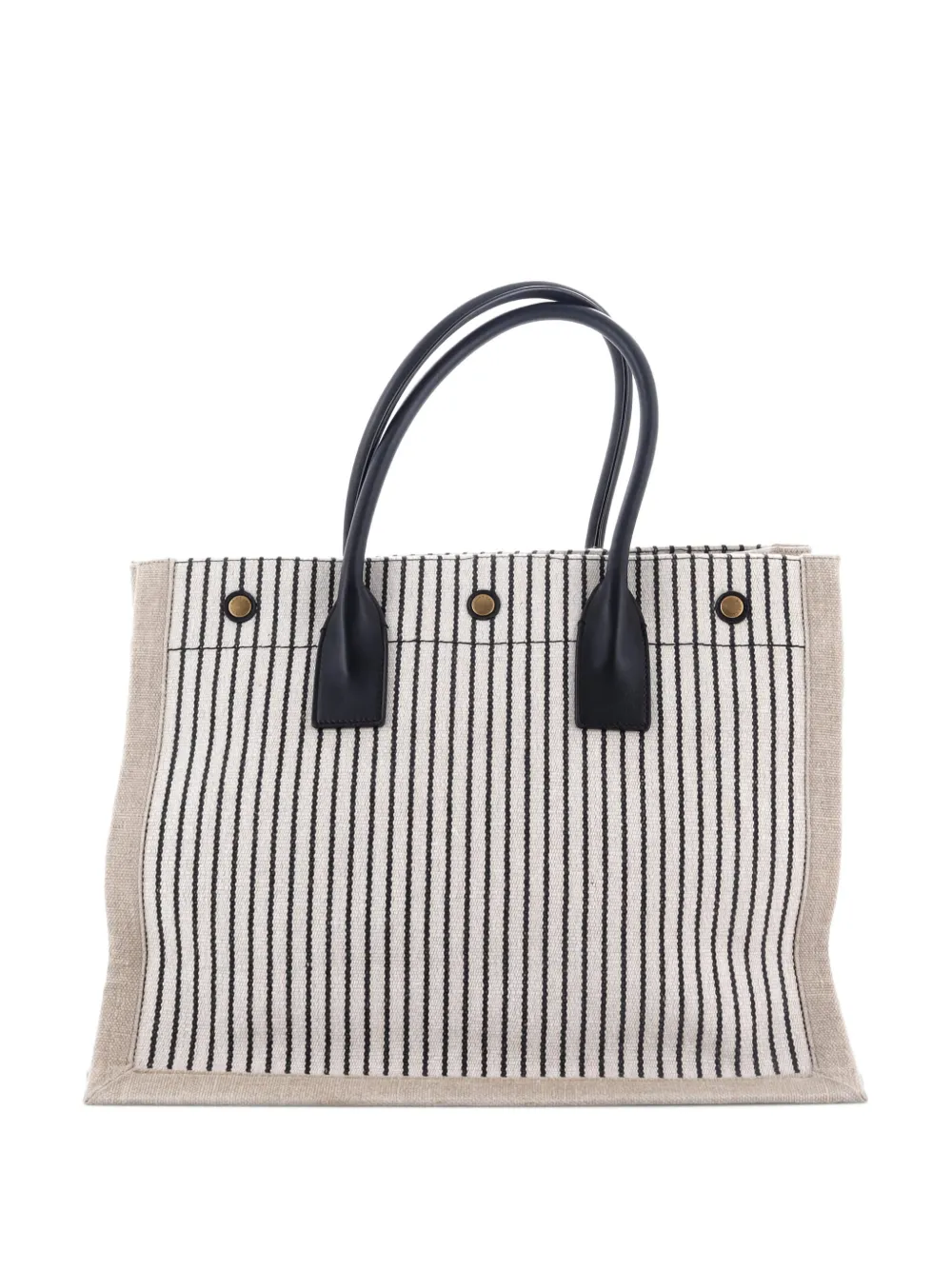 Saint Laurent Pre-Owned Rive Gauche Shopper Striped Canvas Small tote bag | Pre-Owned | Image 2