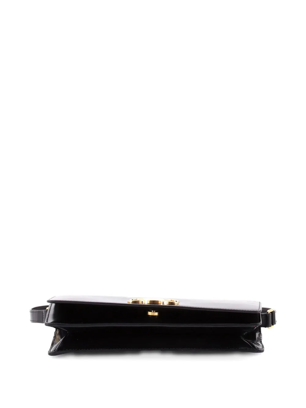 Pre-owned Celine Trapeze Triomphe Smooth Calfskin Shoulder Bag In Black