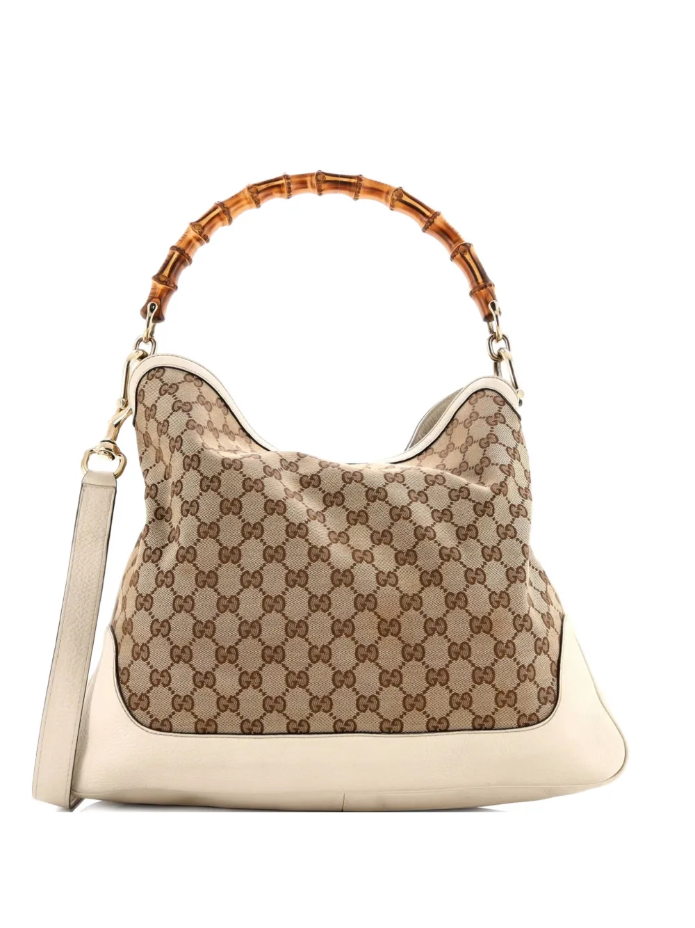 Gucci Pre-Owned Borsa passepartout Diana Bamboo media in tela GG con manico - Marrone
