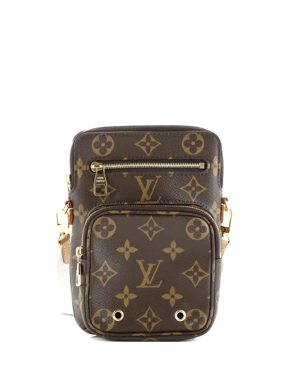 Pre-owned Louis Vuitton Utility Phone Sleeve Bag Monogram Canvas Crossbody Bag In Brown