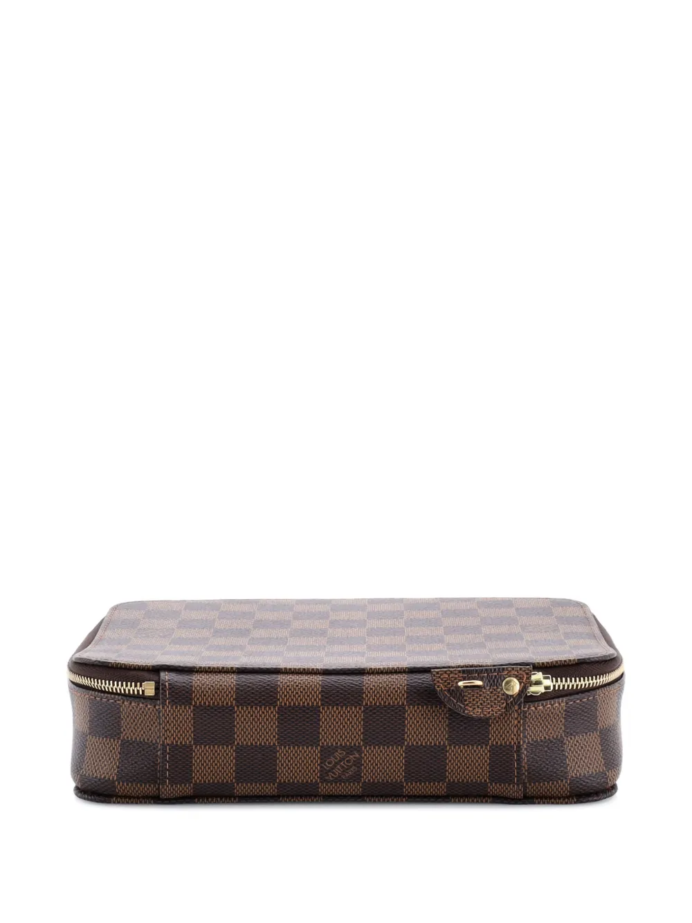 Pre-owned Louis Vuitton Monte-carlo Jewelry Box Damier Canvas Pouch In Brown