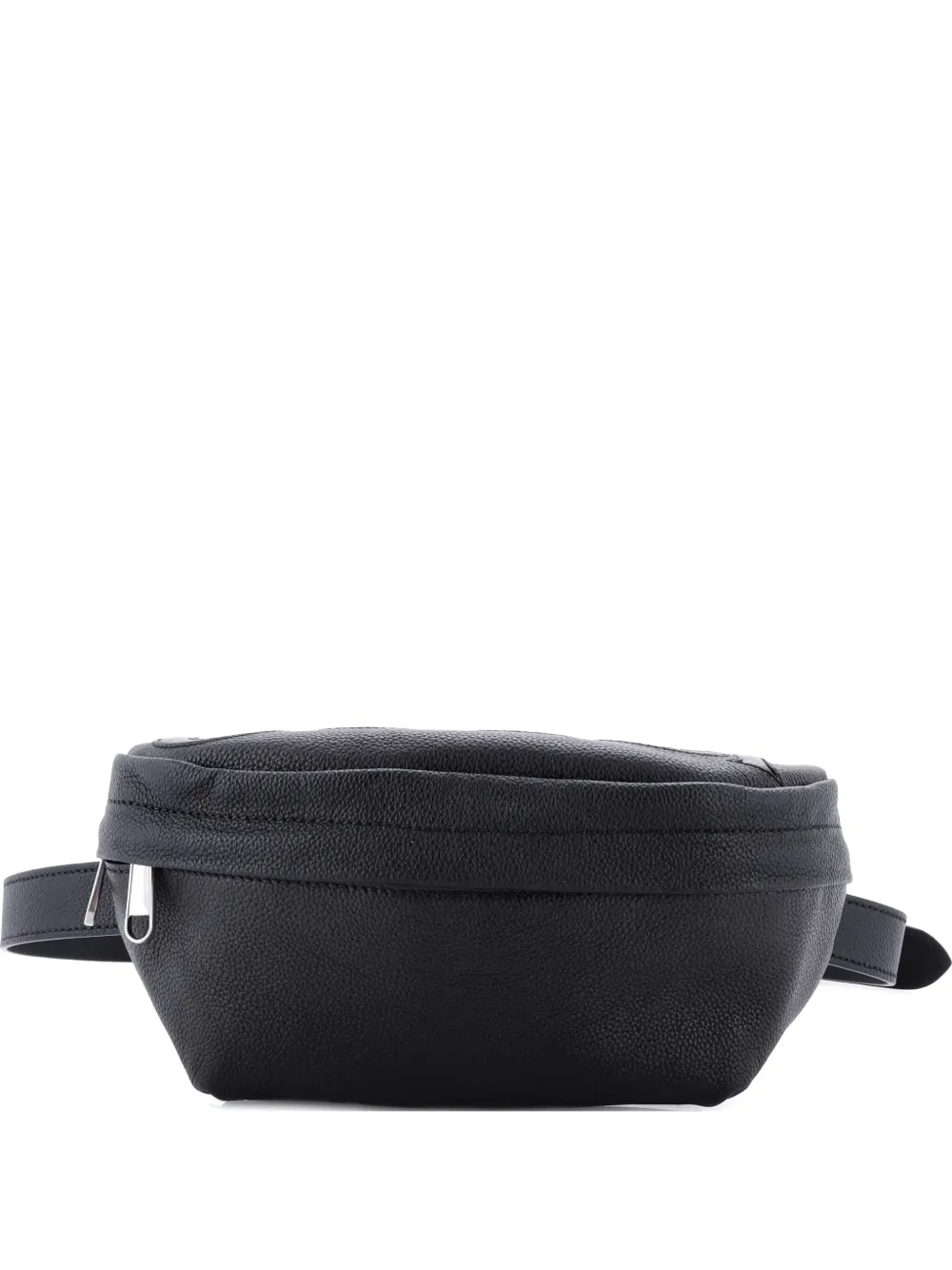 Pre-owned Gucci Logo Leather With Gg Coated Canvas Belt Bag In Black