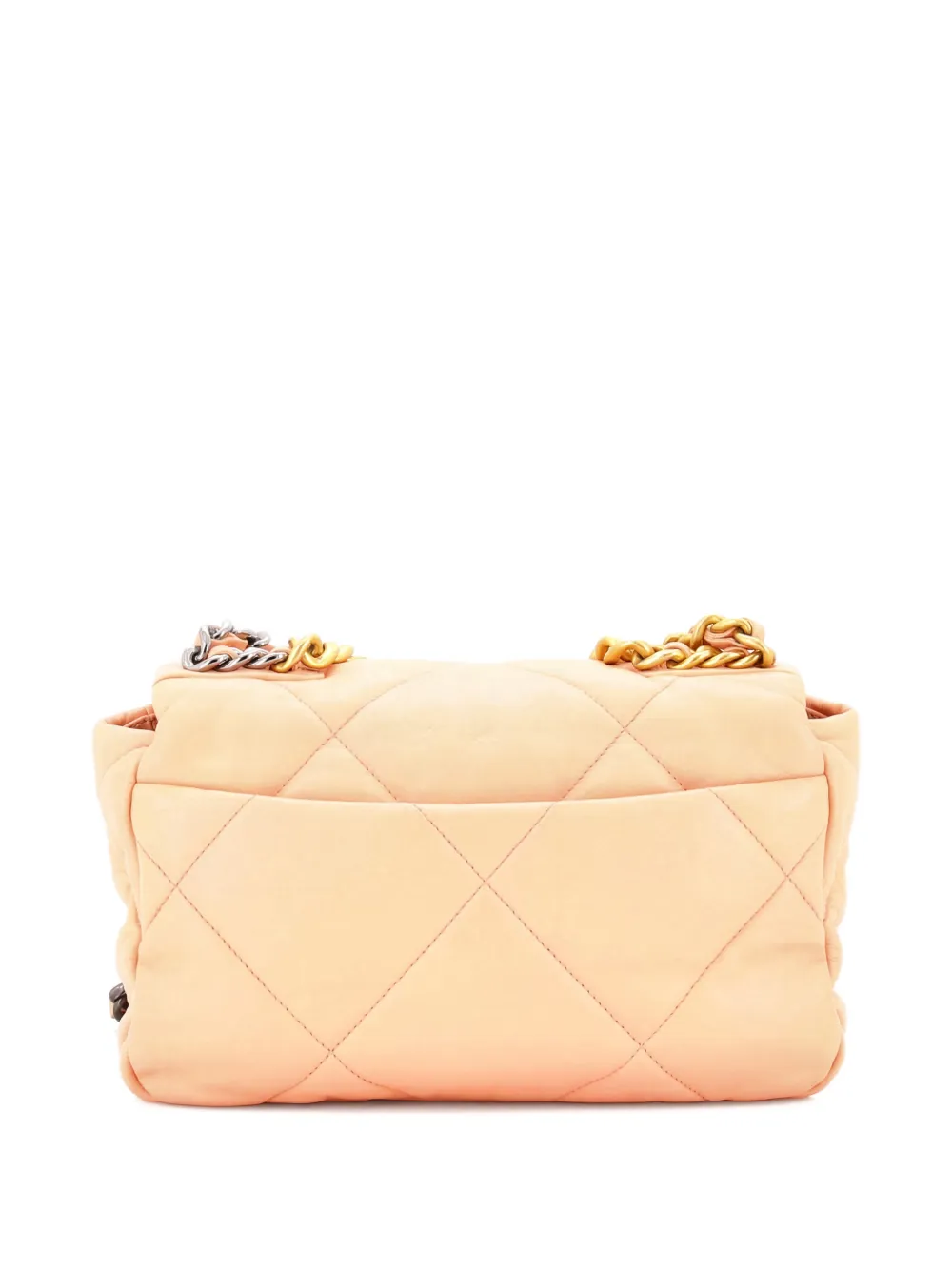 CHANEL Pre-owned 19 Flap Bag Quilted Leather Medium Crossbody Bag In Pink