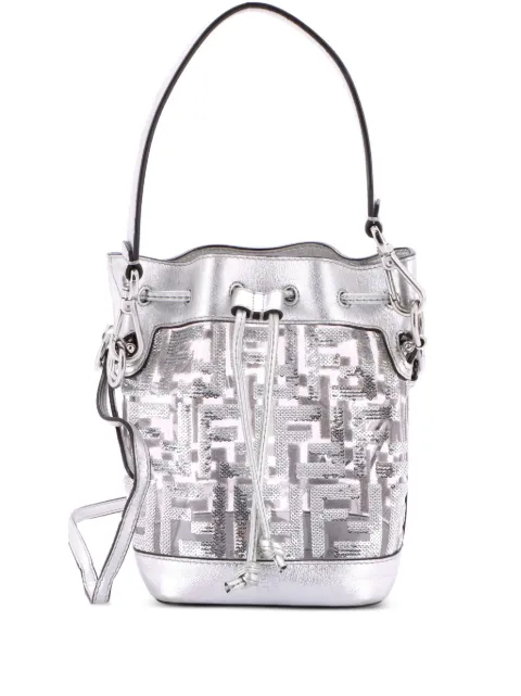 Fendi Pre-Owned Mon Tresor Sequin Zucca Embroidered PVC Mini bucket bag