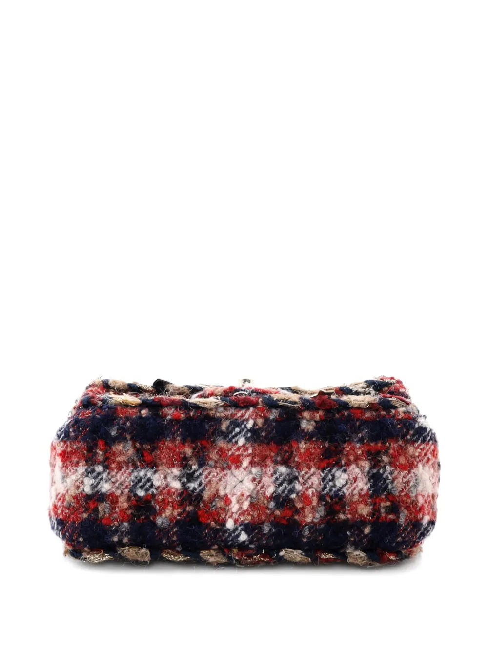 CHANEL Pre-owned Charms Classic Single Flap Bag Braided Quilted Tweed Mini Crossbody Bag In Blue