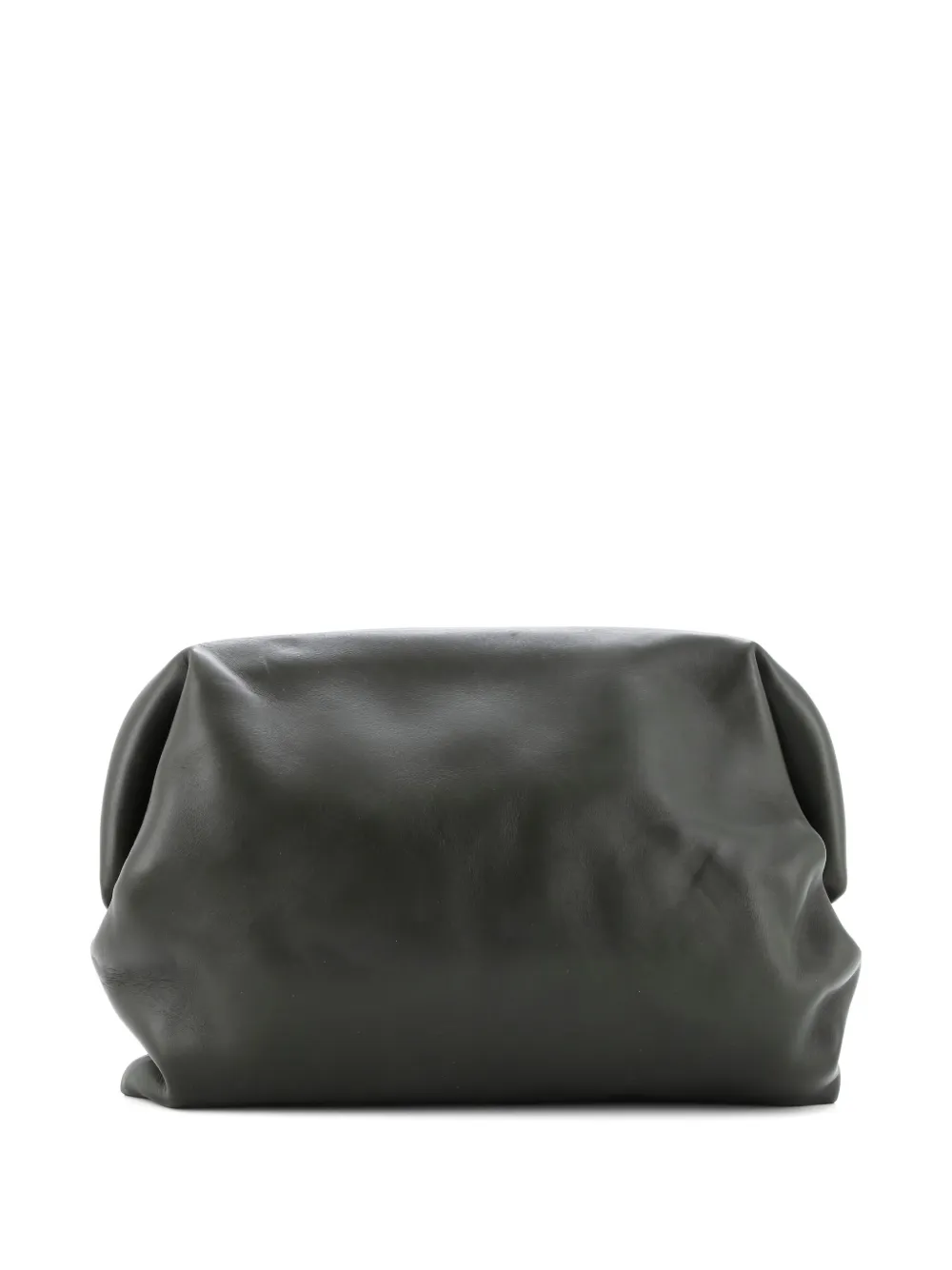 BOTTEGA VENETA Pre-owned Pochette Leather Large Clutch Bag In Green