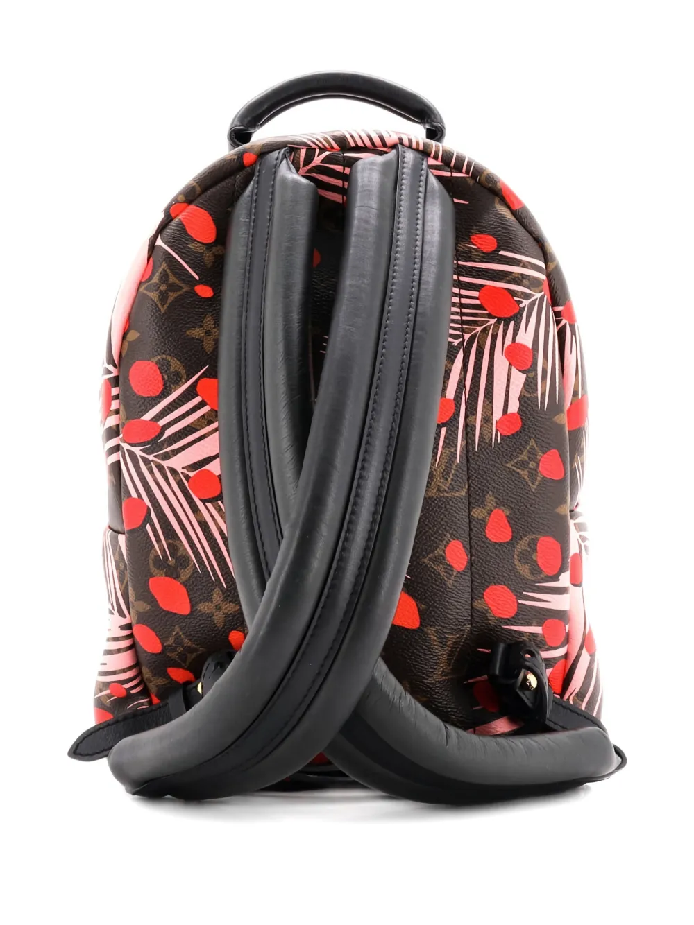 Pre-owned Louis Vuitton Palm Springs Limited Edition Monogram Jungle Dots Pm Backpack In Brown