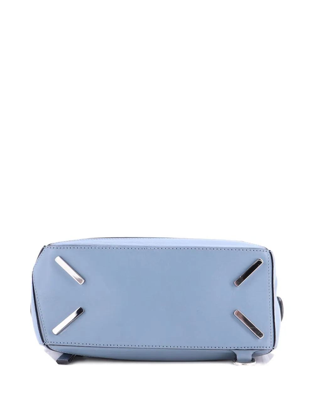 Pre-owned Loewe Puzzle Bag Leather Small Satchel In Blue