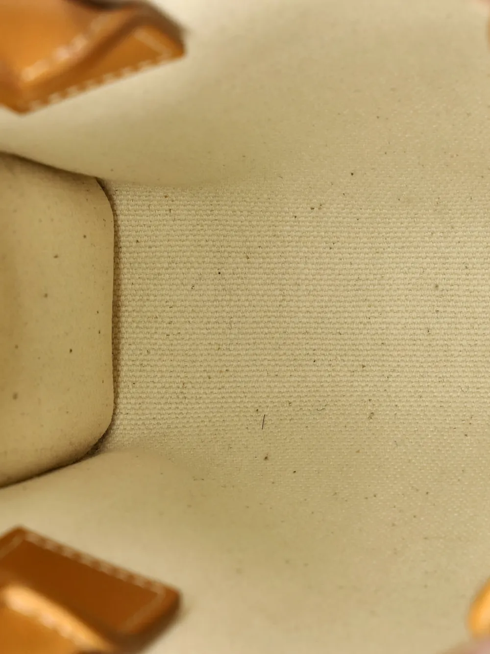 Pre-owned Celine Vertical Cabas Canvas With Leather Mini Tote Bag In Neutral