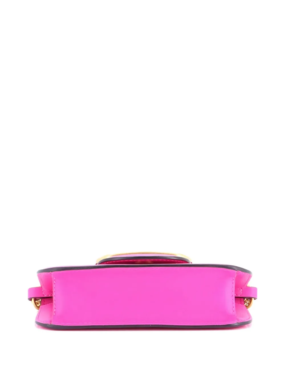 Pre-owned Valentino Garavani Vlogo Loco Flap Leather Small Shoulder Bag In Pink