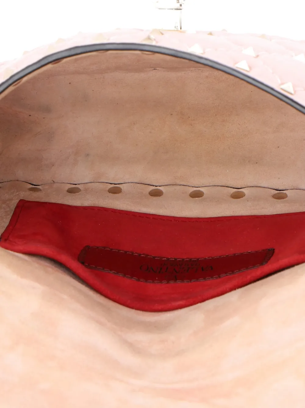 VALENTINO GARAVANI Pre-owned Rockstud Spike Flap Bag Quilted Leather Small Crossbody Bag In Pink