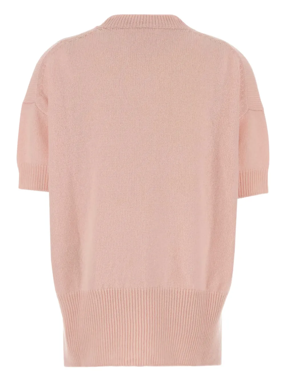 Jil Sander Cashmere Sweater With Short Sleeves And Crew Neck In Pink