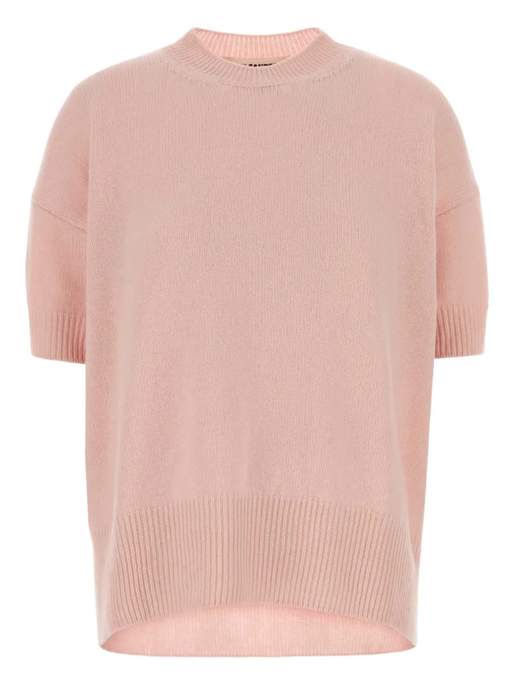 Jil Sander Cashmere Sweater With Short Sleeves And Crew Neck In Pink