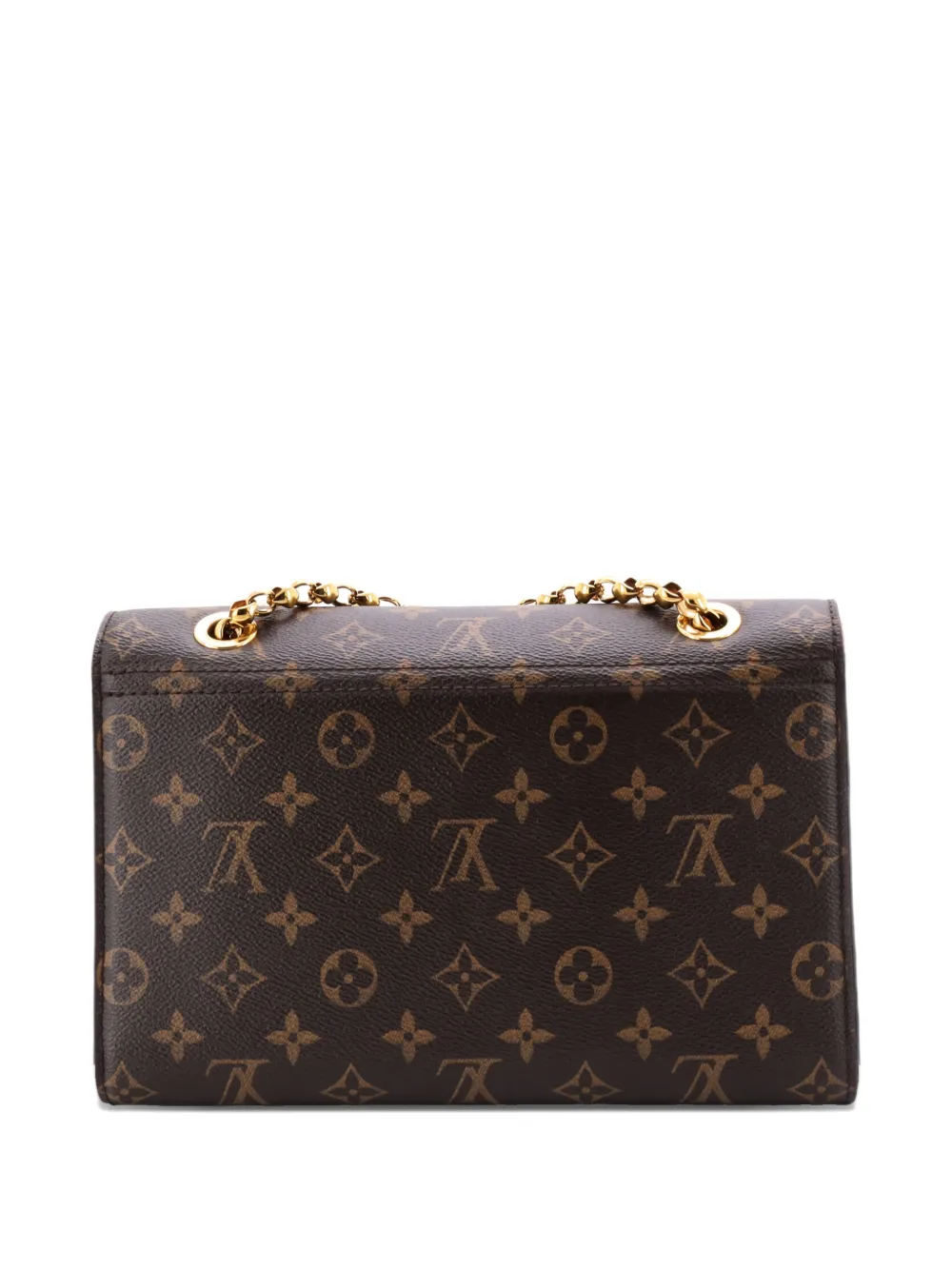 Pre-owned Louis Vuitton Victoire Handbag Monogram Canvas And Leather Shoulder Bag In Brown