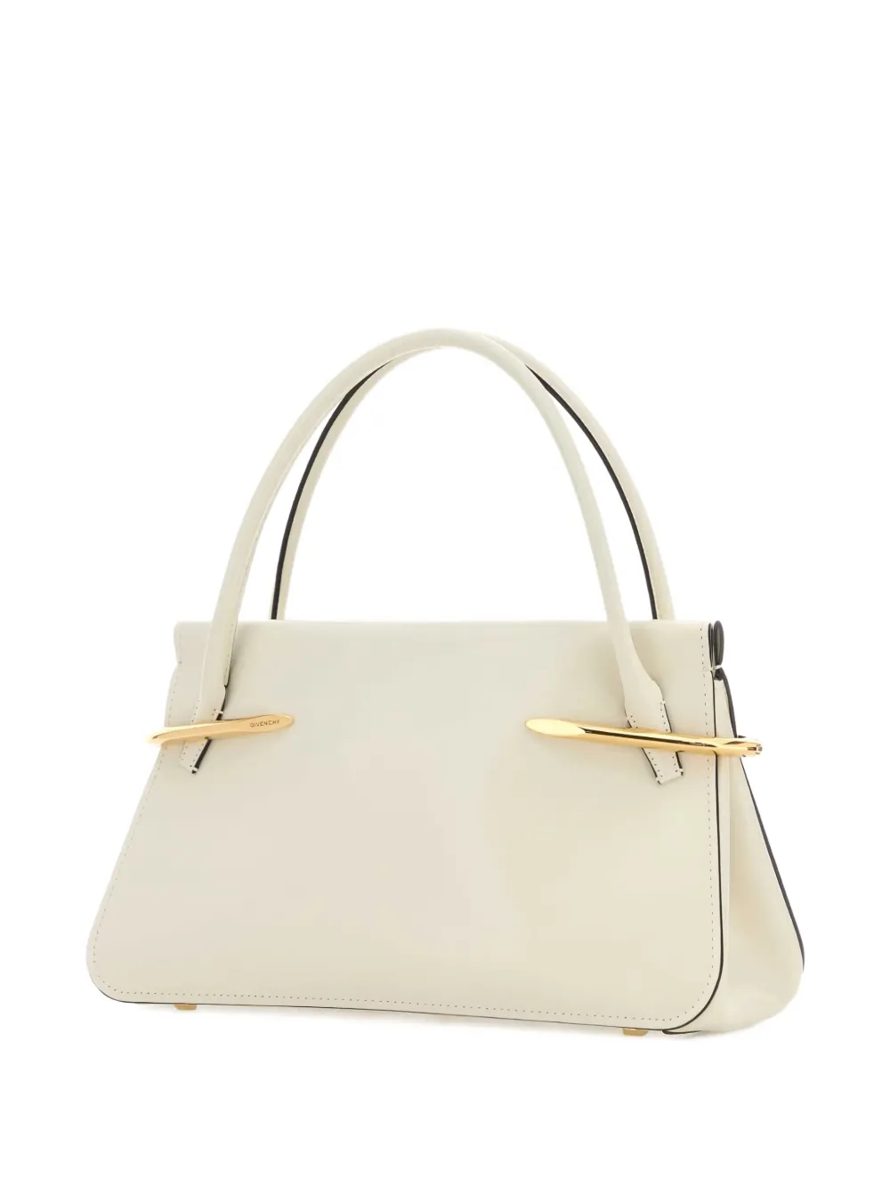 Givenchy Medium Structured Leather Handbag With Top Handle In Neutral