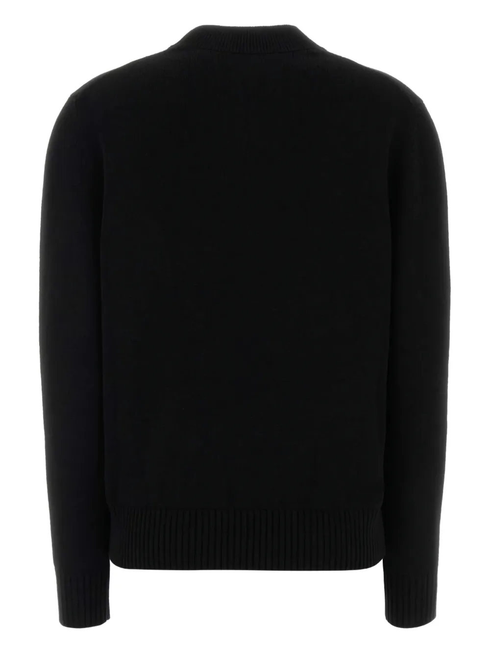 Givenchy Ribbed Cuff And Hem Wool Blend Pullover In Black