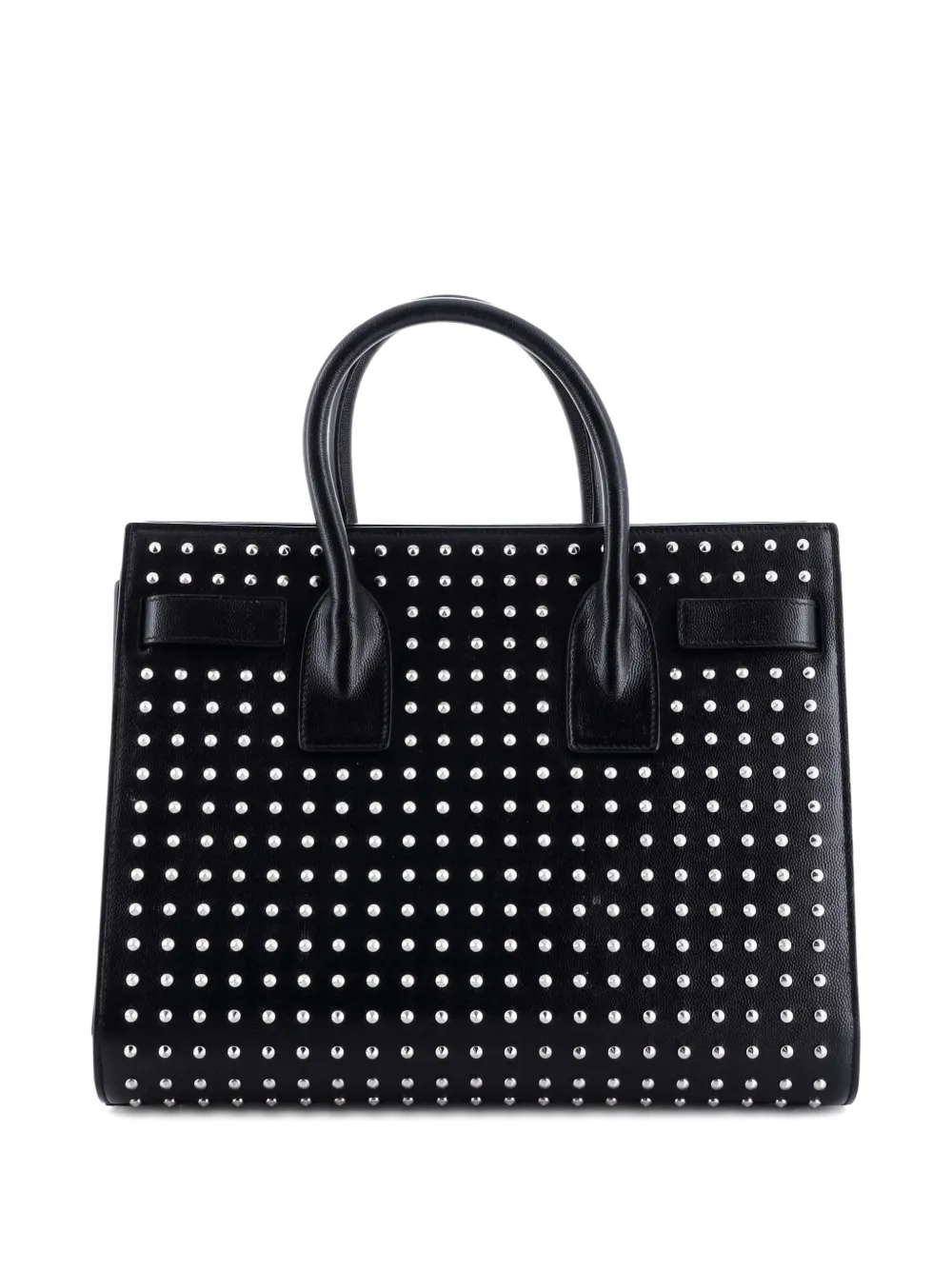 Pre-owned Saint Laurent Sac De Jour Bag Studded Leather Small Tote Bag In Black