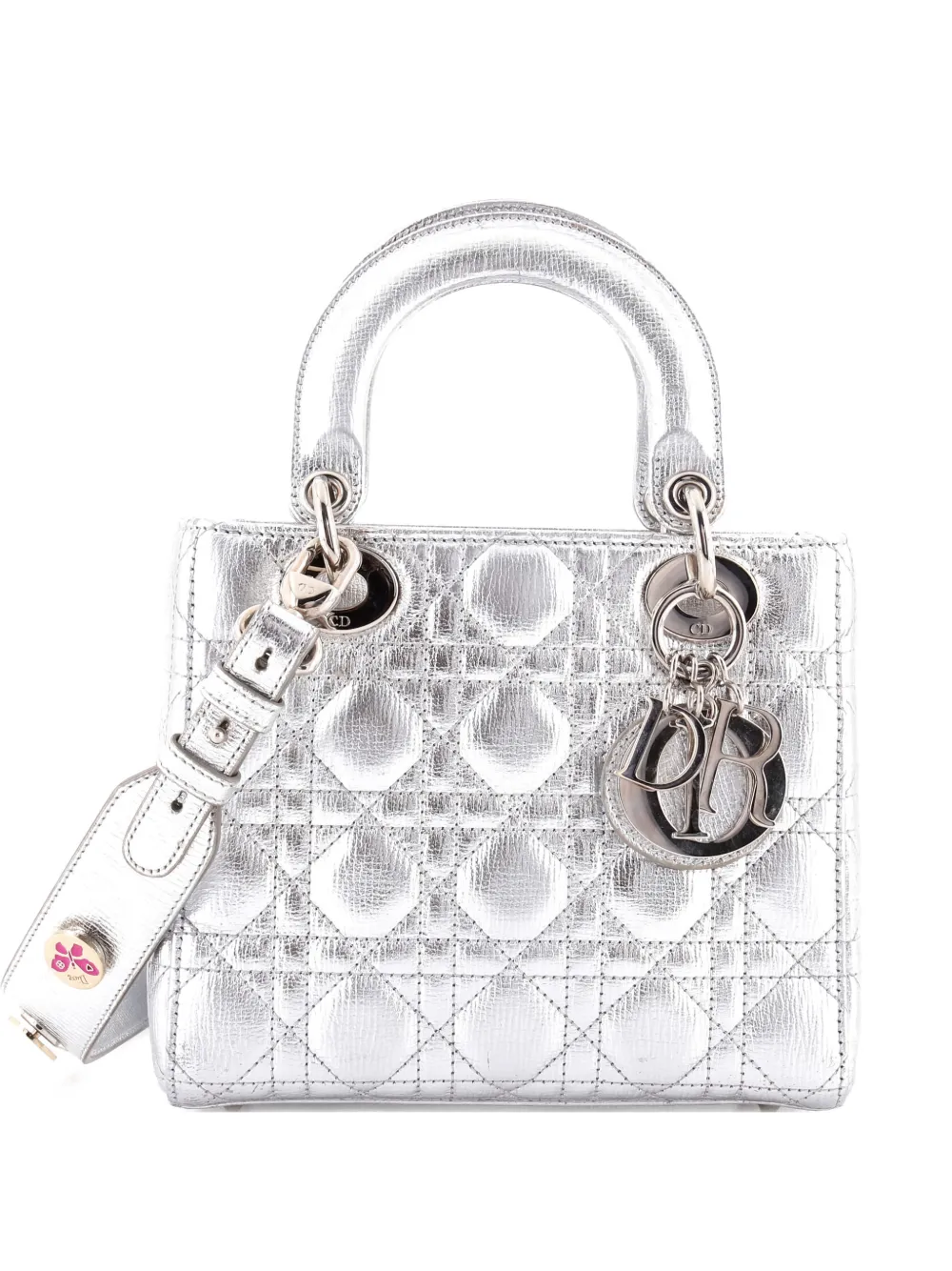 Christian Dior Pre-Owned My Lady Dior Bag Cannage Quilted Leather satchel - Argento