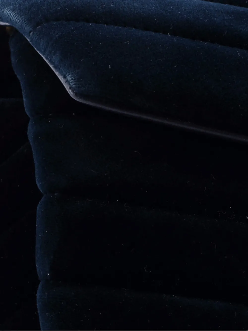 Pre-owned Saint Laurent Loulou Matelasse Chevron Velvet Small Shoulder Bag In Blue