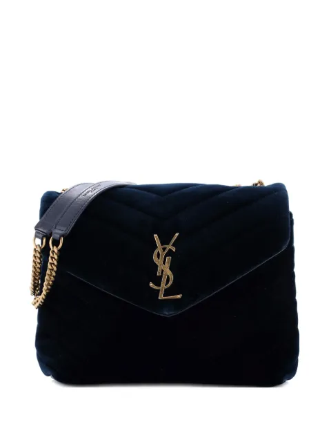 Saint Laurent Pre-Owned Loulou Matelasse Chevron Velvet Small shoulder bag