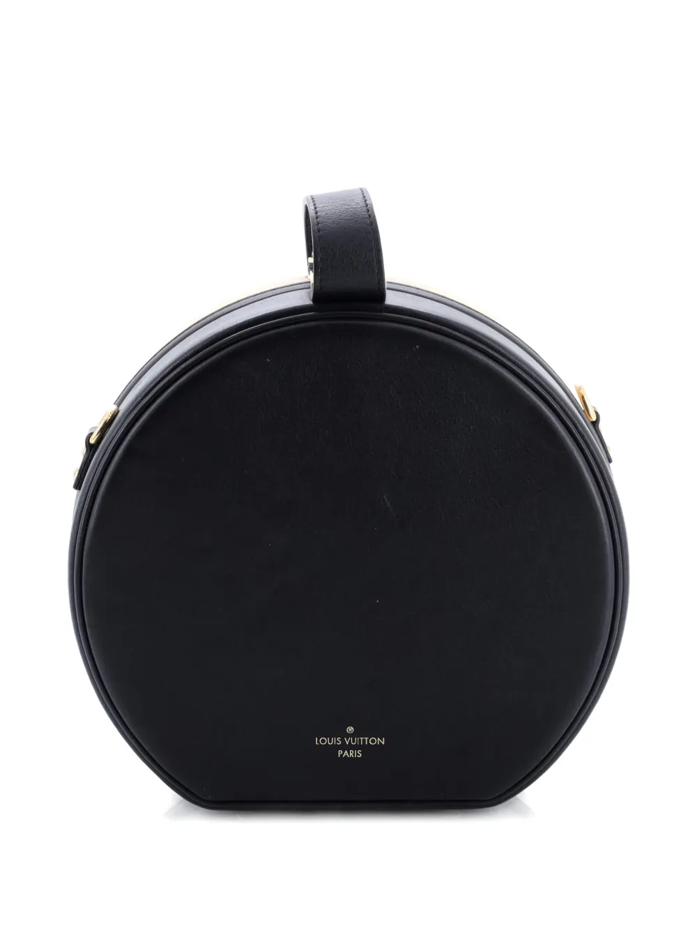 LOUIS VUITTON Pre-owned Petite Boite Chapeau Bag Calfskin Shoulder Bag In Black