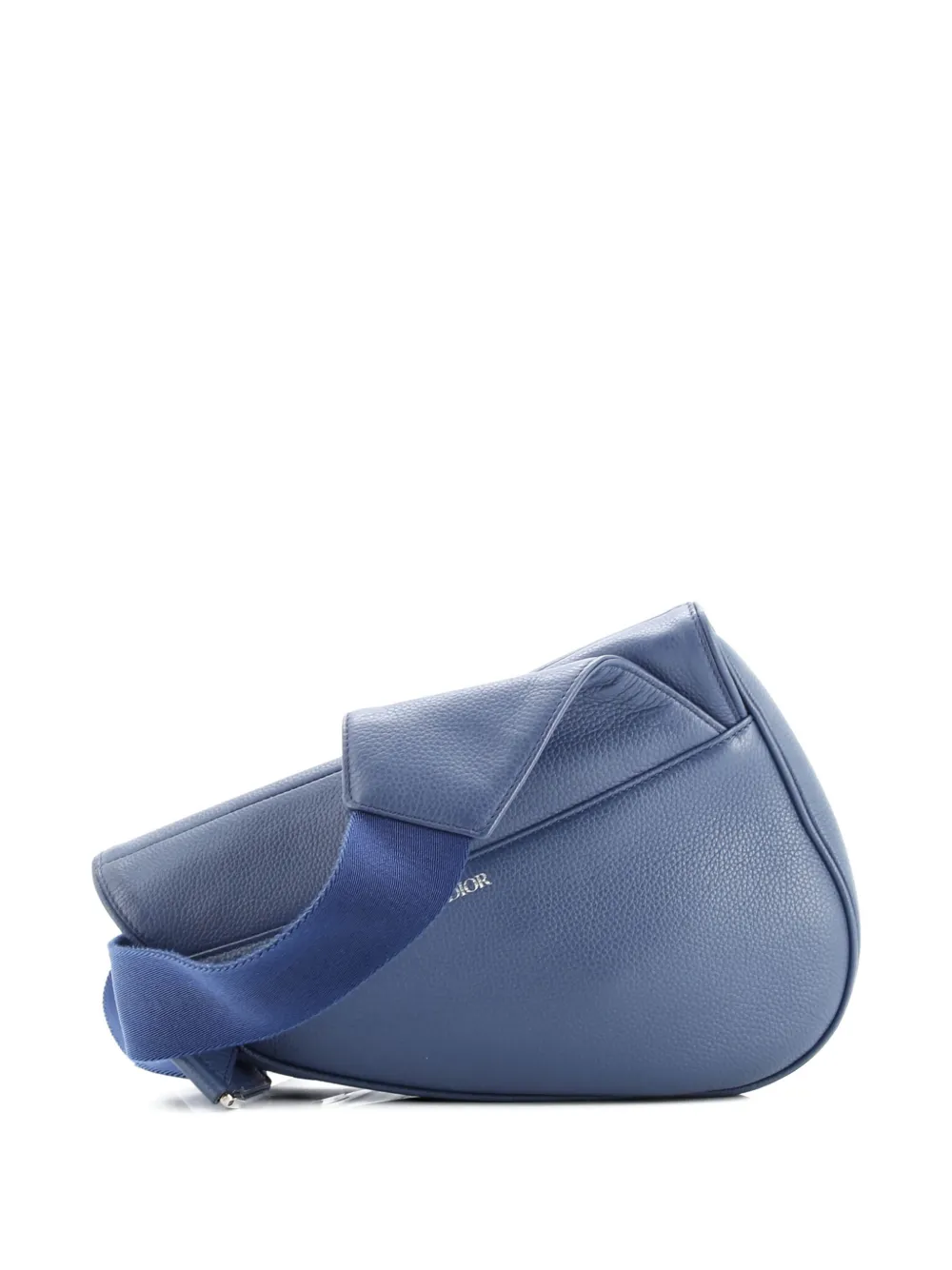 DIOR Pre-owned Saddle Leather Crossbody Bag In Blue