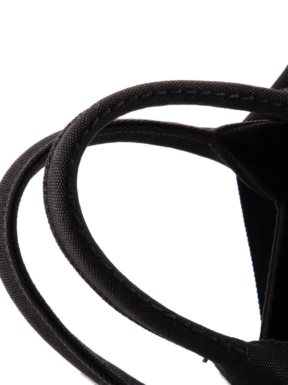 Pre-owned Prada Canapa Convertible Canvas Mini Tote Bag In Black