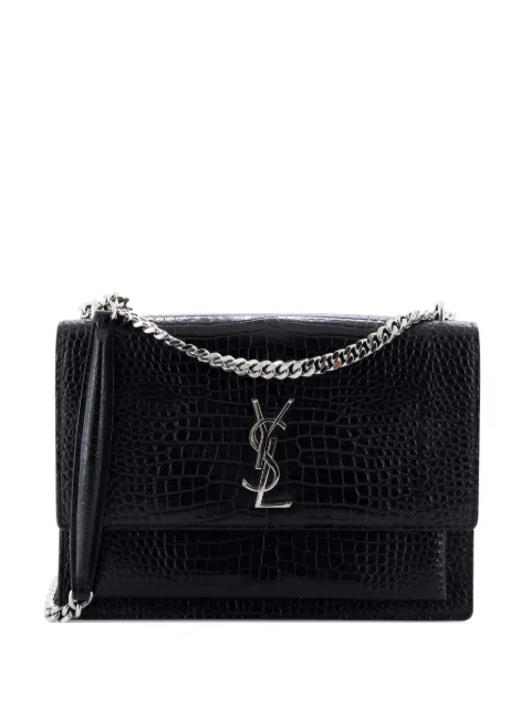 Saint Laurent Pre-Owned Sunset Crocodile Embossed Leather Large crossbody bag