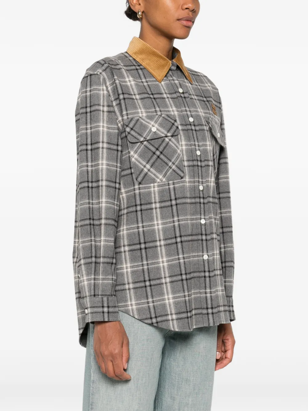 Miu Miu checked-pattern chest-pocket shirt | Shirts | Image 2
