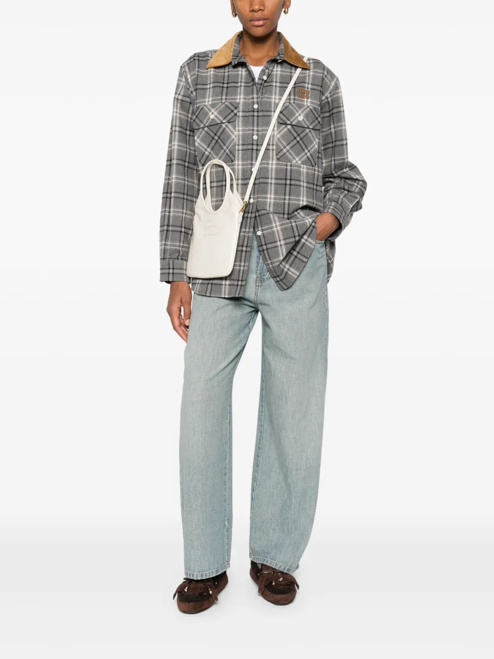 Miu Miu checked-pattern chest-pocket shirt | Shirts | Image 2