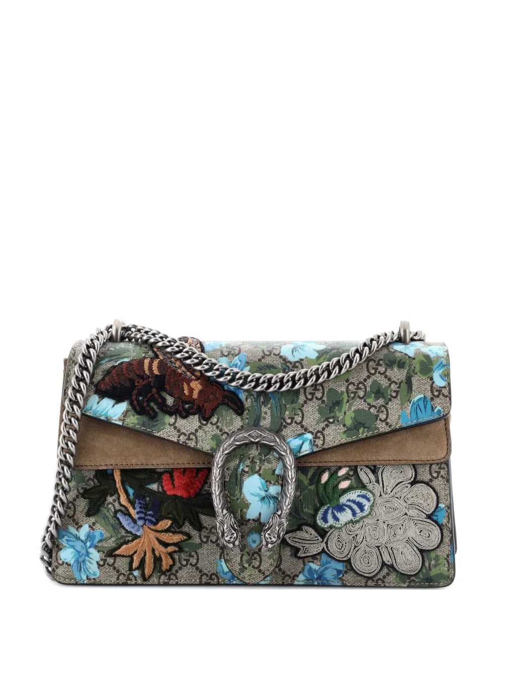 Gucci Pre-Owned Borsa a spalla Dionysus piccola in tela cerata GG con stampa e ricamo - Marrone