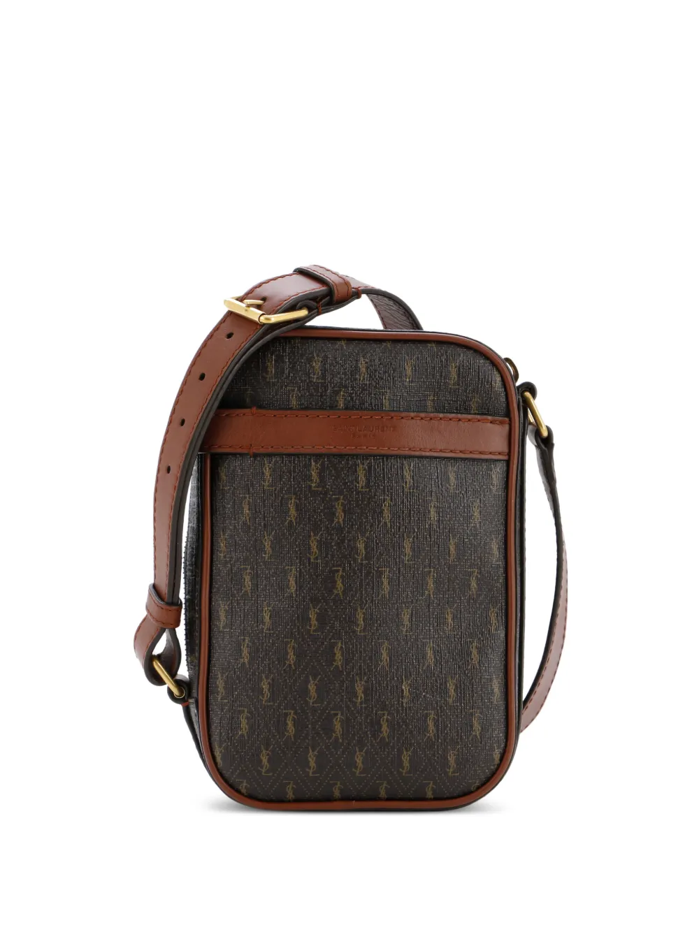 Saint Laurent Pre-Owned Le Monogramme Pouch Monogram All Over Coated Canvas and Leather Small crossbody bag - Marrone