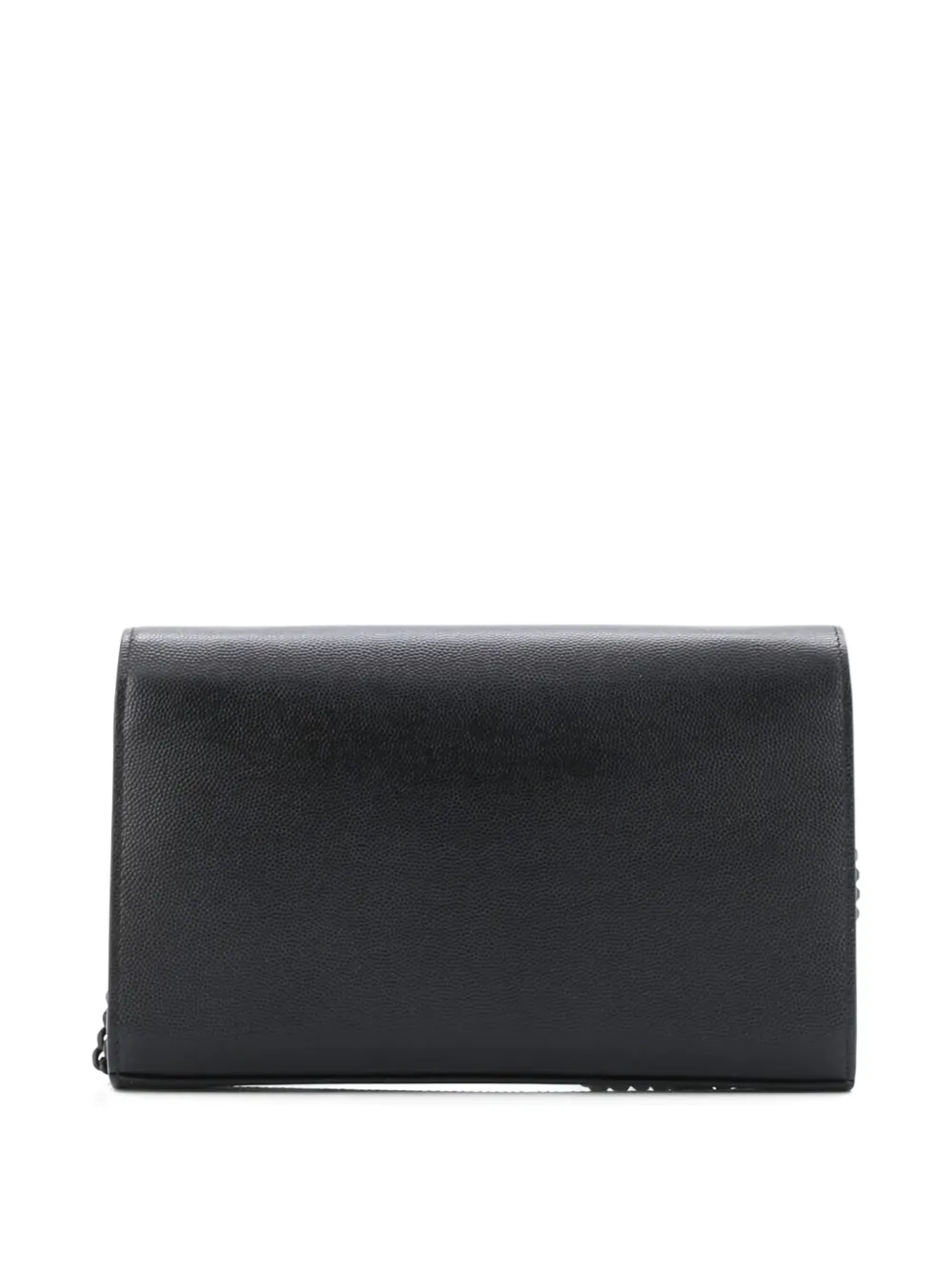 SAINT LAURENT Pre-owned Classic Monogram Wallet On Chain Leather Crossbody Bag In Black