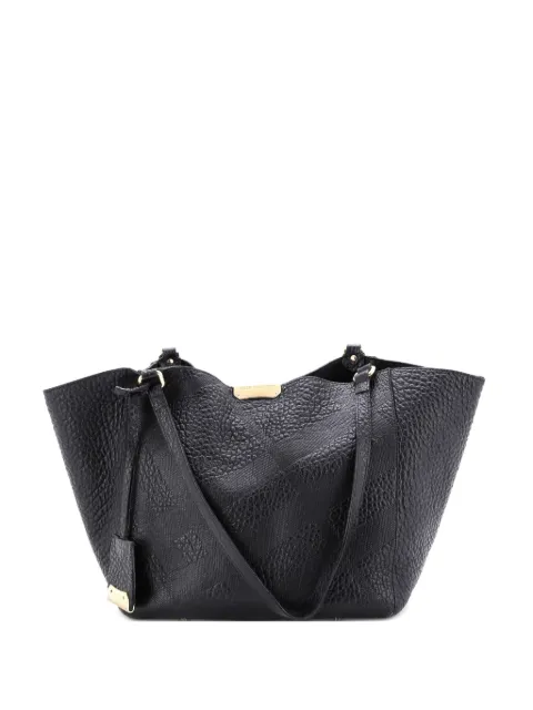 Burberry Pre-Owned Canter kleine leren schoudertas met geruit reliëf