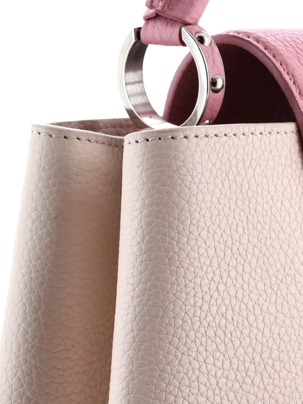 Pre-owned Louis Vuitton Capucines Bag Leather Pm Satchel In Neutral