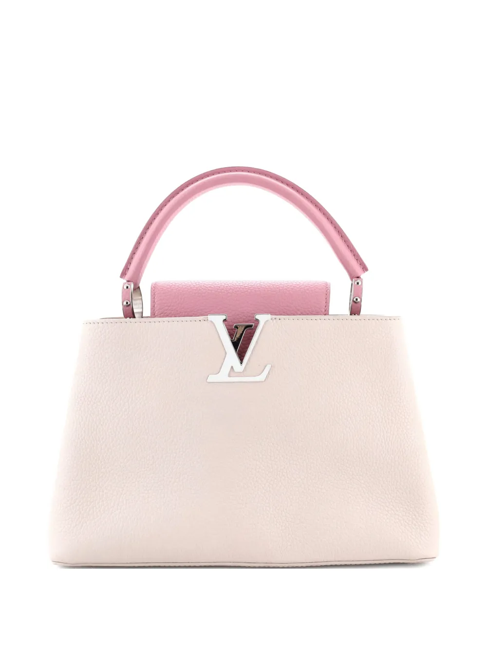 Pre-owned Louis Vuitton Capucines Bag Leather Pm Satchel In Neutral