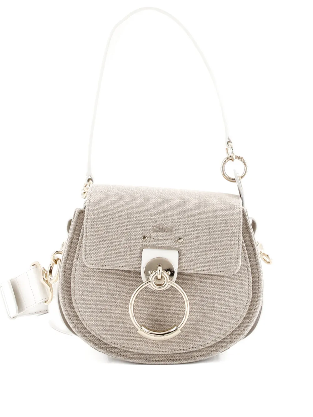 Chloé Pre-Owned Tess Bag Canvas with Leather Small shoulder bag | Neutrals | Image 1