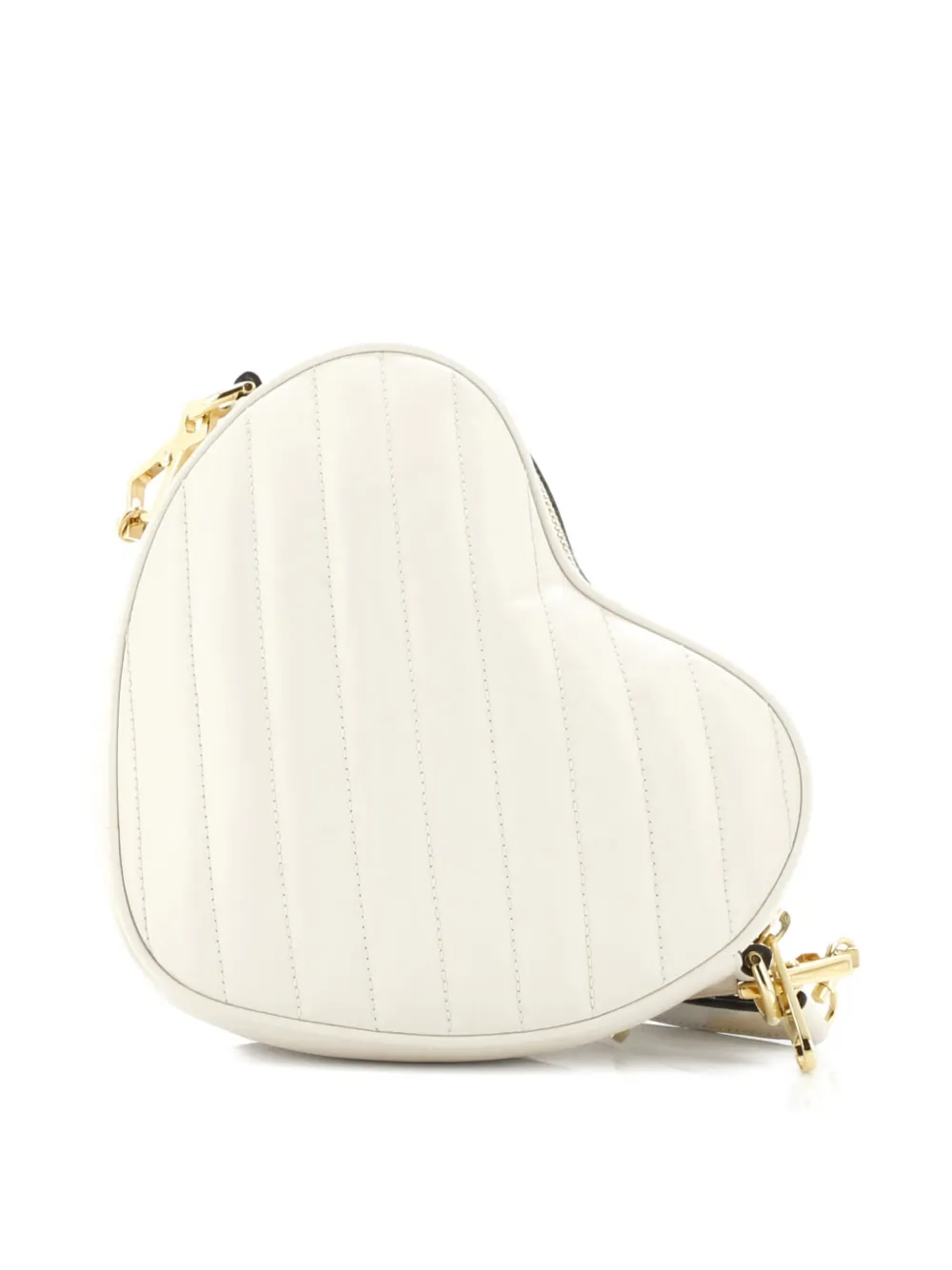 Pre-owned Gucci Interlocking G Heart Diagonal Quilted Leather Mini Shoulder Bag In Neutral