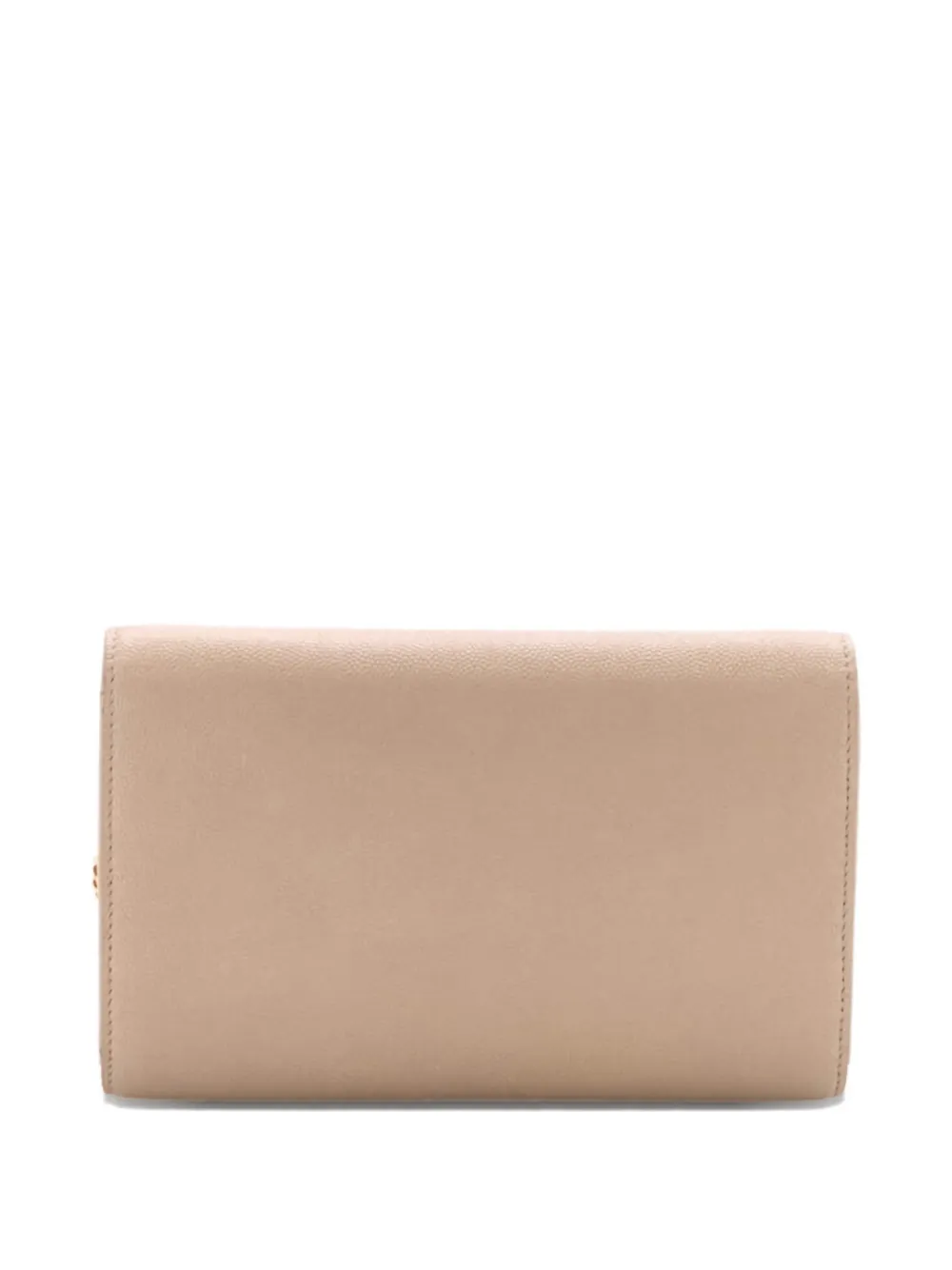 Pre-owned Saint Laurent Uptown Chain Wallet Leather Crossbody Bag In Neutral