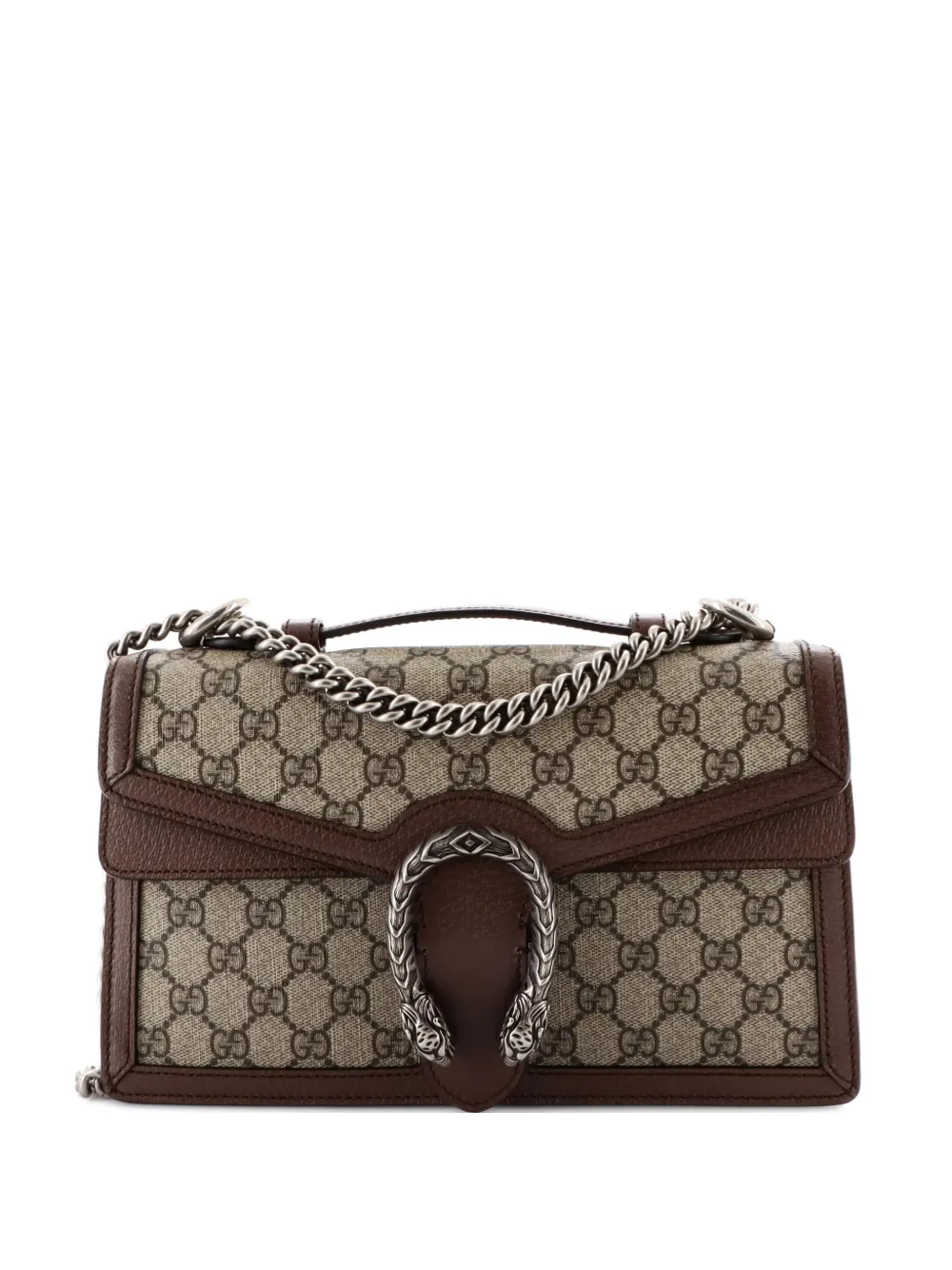 Gucci Pre-Owned Dionysus Top Handle Chain Bag GG Coated Canvas Small satchel - Marrone