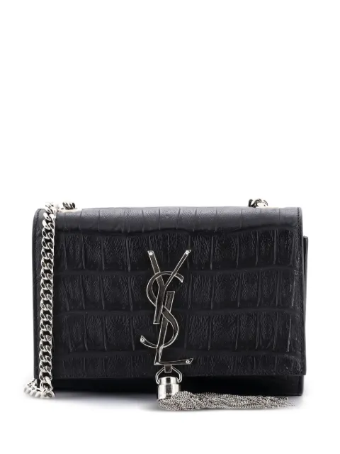 Saint Laurent Pre-Owned Classic Monogram Tassel Crocodile Embossed Leather Small crossbody bag