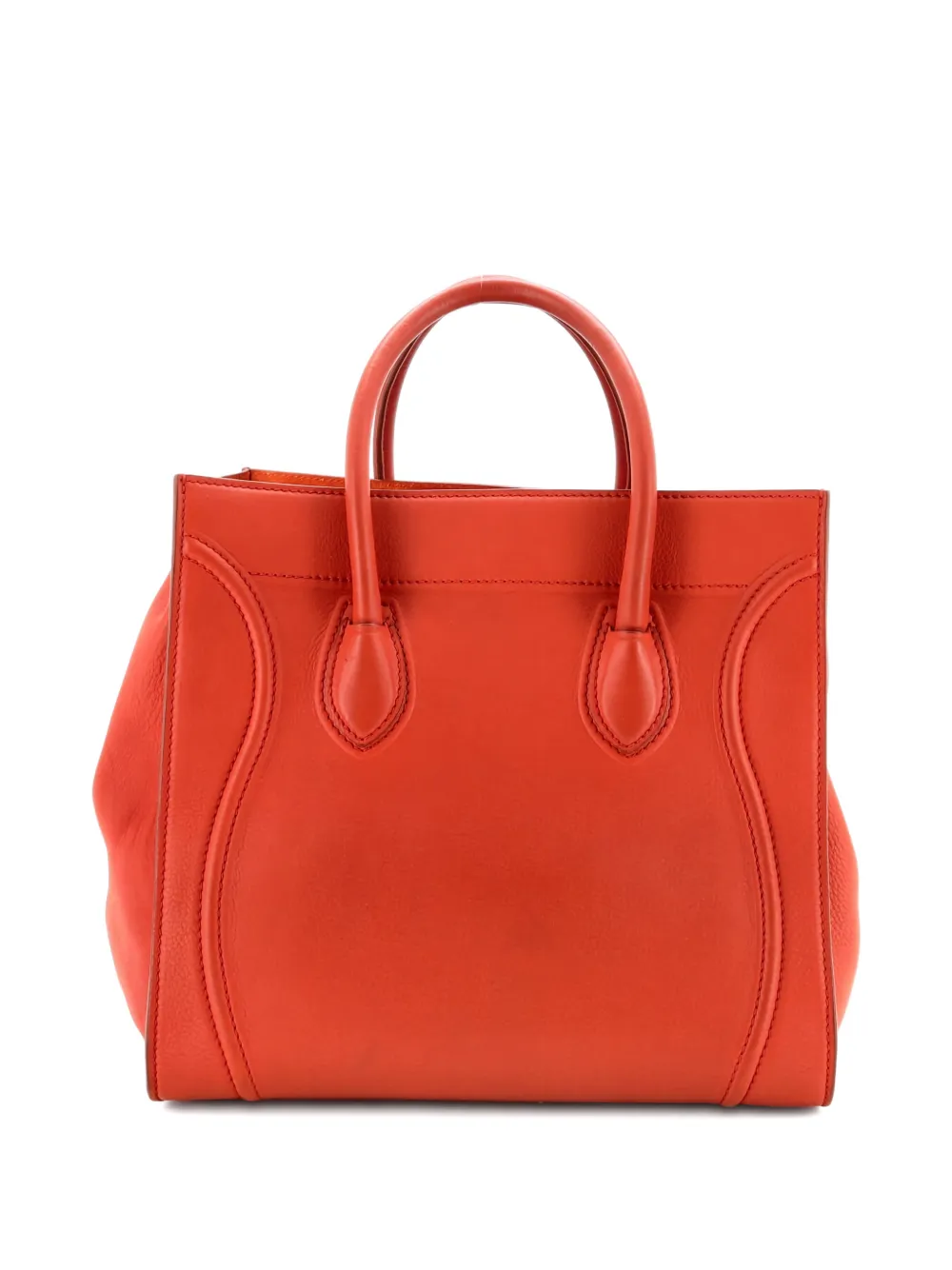 CELINE Pre-owned Phantom Bag Grainy Leather Medium Tote Bag In Orange