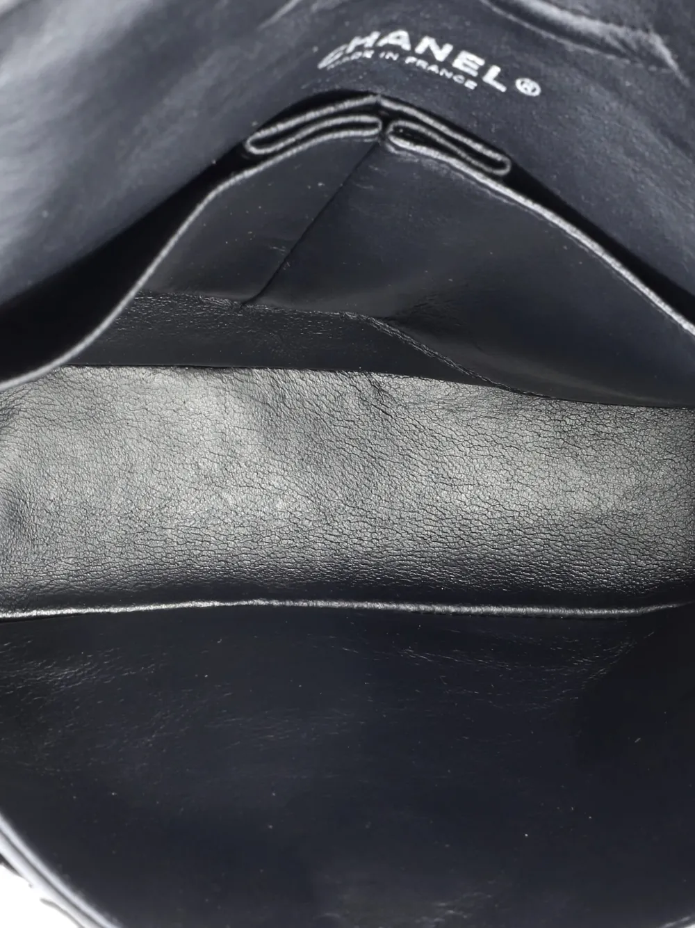 Pre-owned Chanel Classic Double Flap Bag Quilted Patent Medium Shoulder Bag In Black